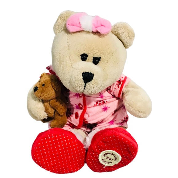 Starbucks Bearista Bear In Pajamas Limited Edition Plush Stuffed Coffee Bear - Picture 3 of 6